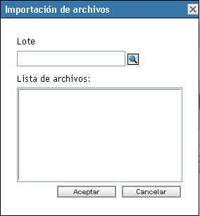 Recuadro de diálogo Importación de archivos