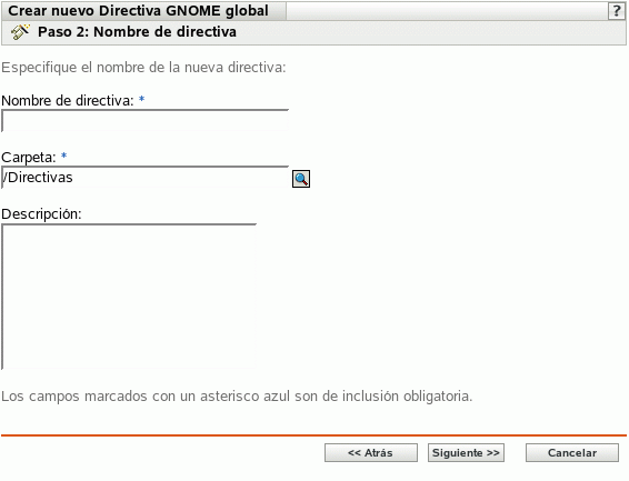 Página Nombre de directiva