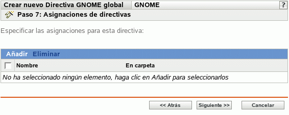 Página Asignaciones de directivas