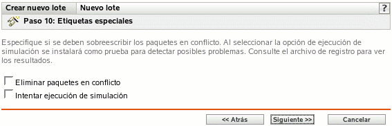 Página Etiquetas especiales