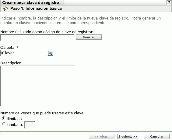 Página Información básica