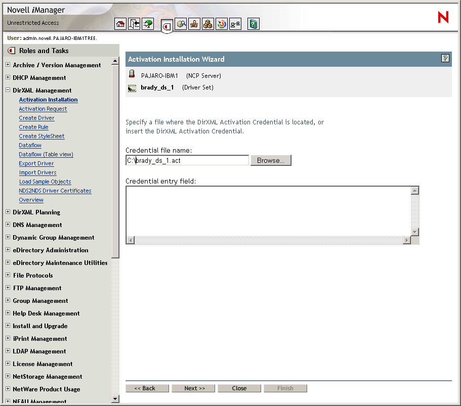 Bote de dialogue d'installation