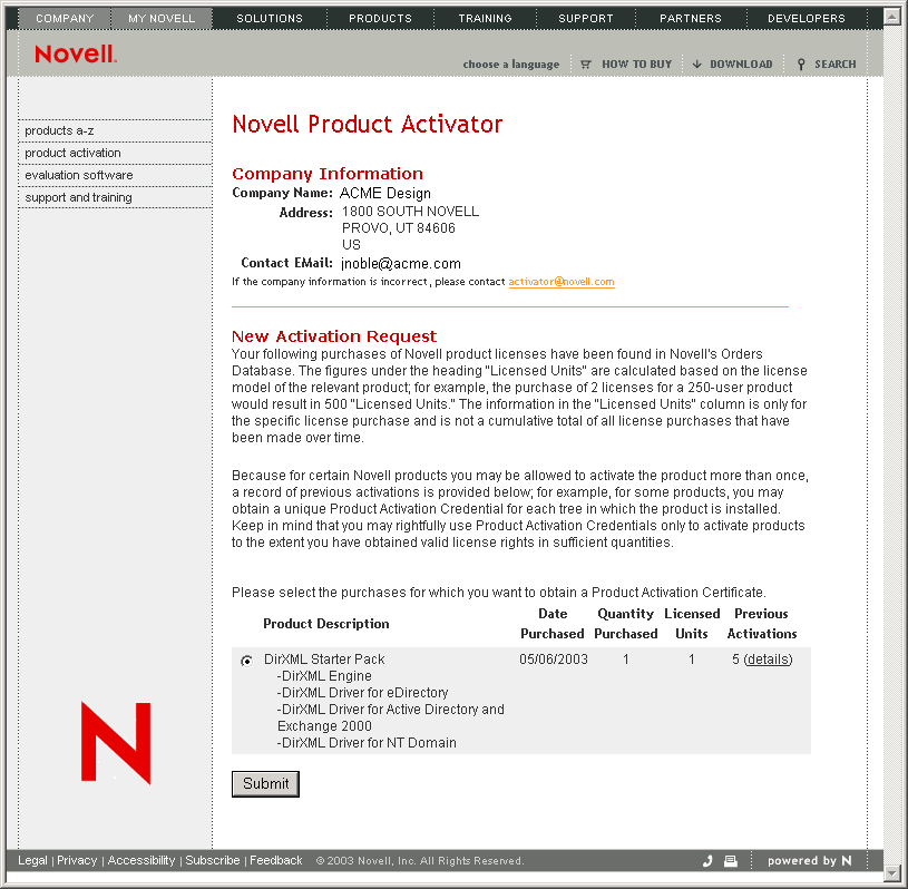 Produits prts pour l'activation