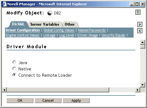 Page des proprits du pilote montrant l'onglet Niveau de consignation