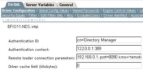 Paramtres de connexion pour utilisation avec le chargeur distant