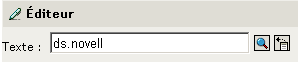 diteur affichant ds.novell comme argument de texte