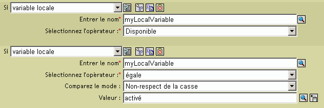 Si Variable locale