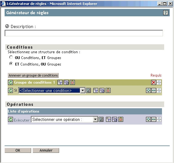Fentre Gnrateur de rgles du Gnrateur de rgles