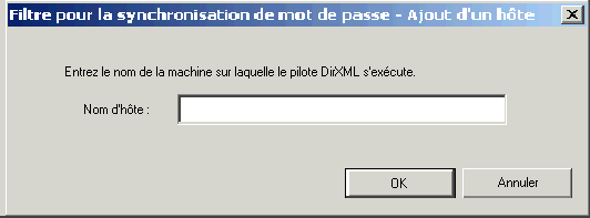 Bote de dialogue spcifiant l'ordinateur hte excutant le pilote