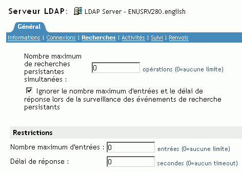Attributs de serveur LDAP