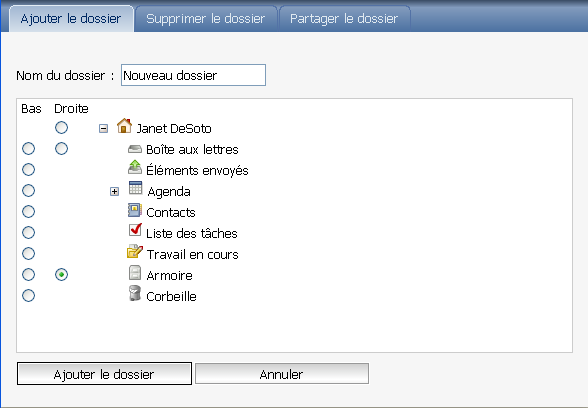Vue Gérer les dossiers