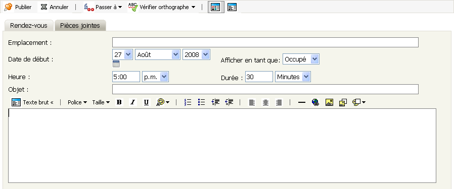 Vue Rendez-vous publié