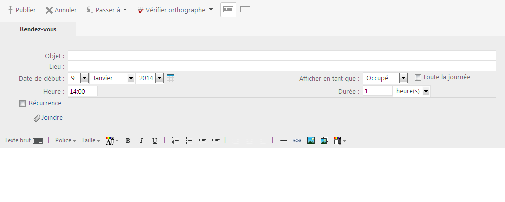 vue Rendez-vous personnel
