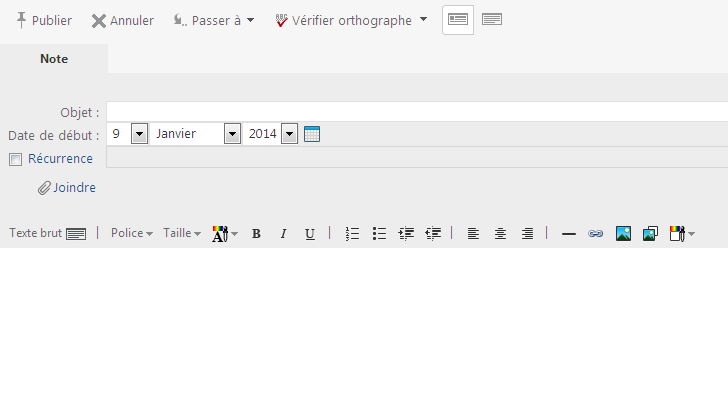Publication d'un élément dans un dossier partagé