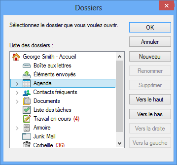 boîte de dialogue Dossiers