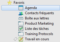Liste des dossiers favoris