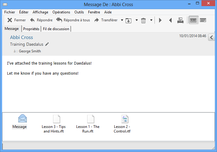 onglet Personnaliser de la fenêtre Tâche de