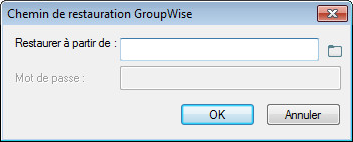 Boîte de dialogue Chemin de restauration GroupWise