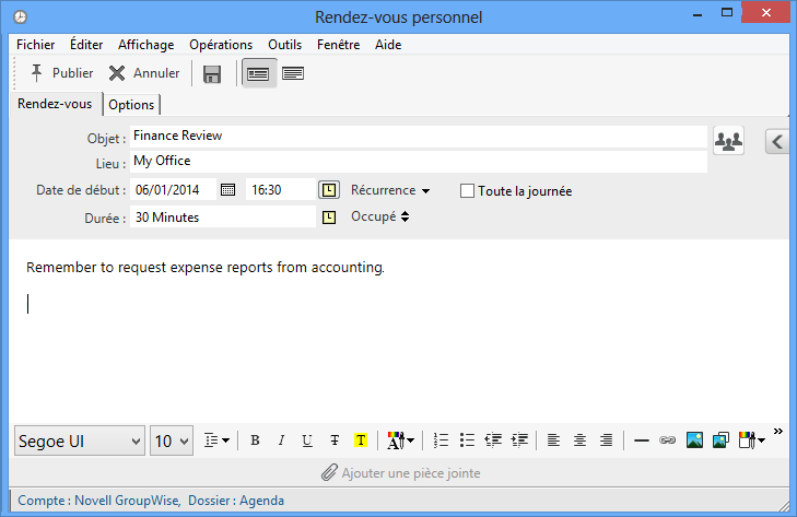 Vue Rendez-vous publié