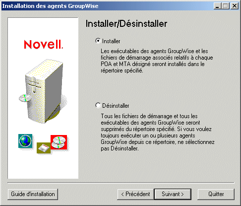 Bote de dialogue Installer/Dsinstaller