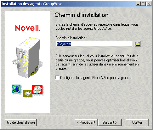 Page Chemin d'installation