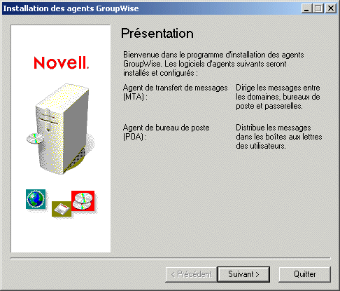 Bote de dialogue Installation des agents GroupWise - Prsentation