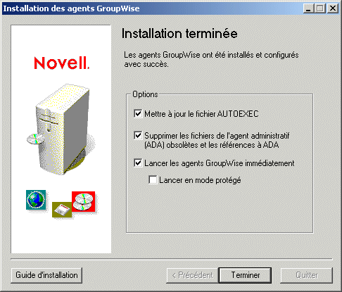 Page Installation termine