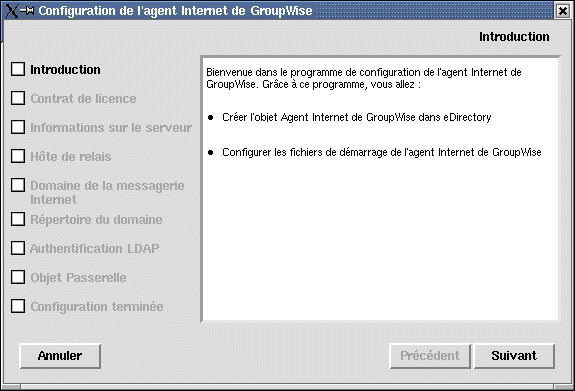 Programme de configuration de l'agent Internet