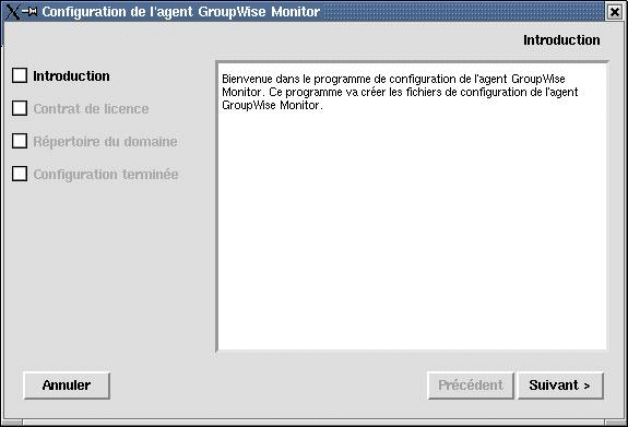 Page de configuration de Monitor