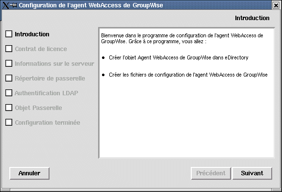 Programme de configuration de l'agent WebAccess