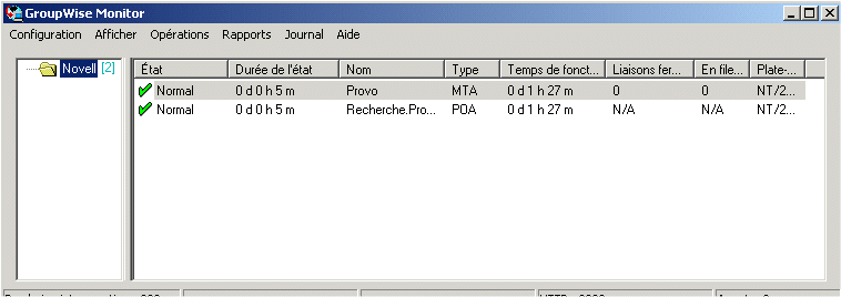Console de l'agent Monitor