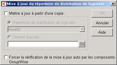 Bote de dialogue Mise  jour du rpertoire de distribution de logiciels