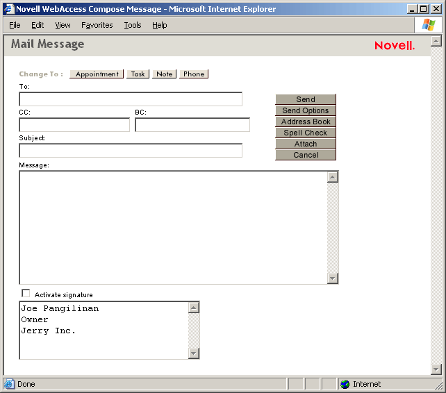 Vue Message lectronique