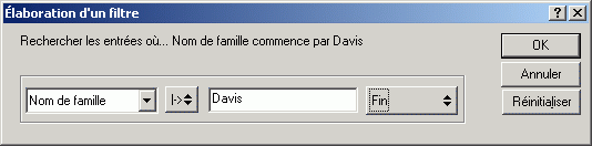 Bote de dialogue laboration d'un filtre