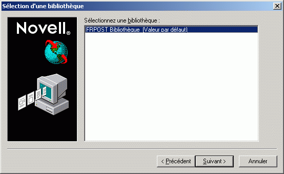 Bote de dialogue Slection d'une bibliothque