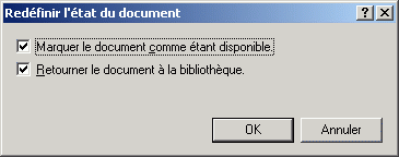 Bote de dialogue Rinitialiser l'tat du document