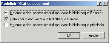 Bote de dialogue Rinitialiser l'tat du document