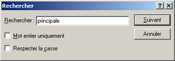 Boîte de dialogue Rechercher