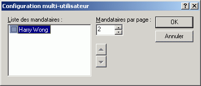Bote de dialogue Configuration multi-utilisateur