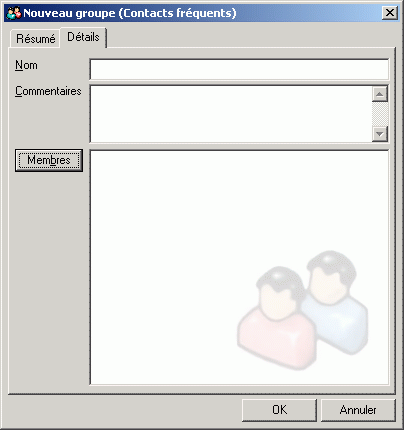 Bote de dialogue Nouveau groupe