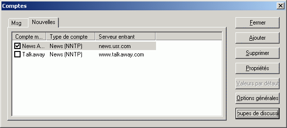 Bote de dialogue Comptes