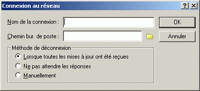 Bote de dialogue Connexion au rseau