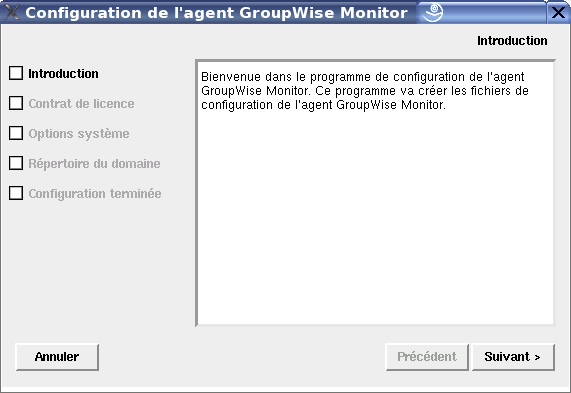 Page de configuration de Monitor