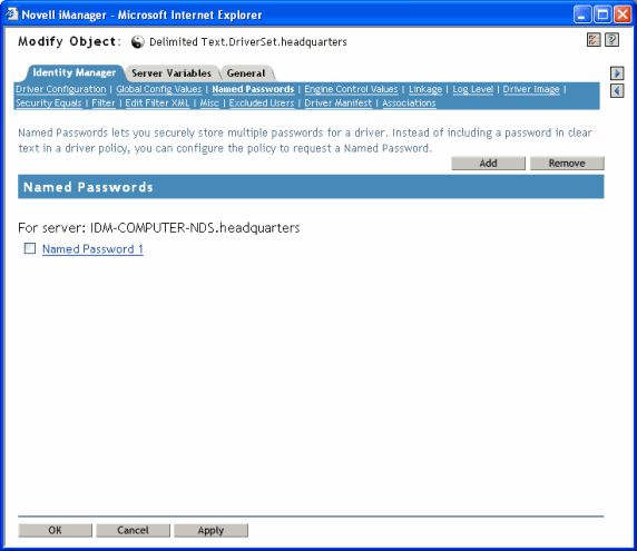 Description : mots de passe nommés