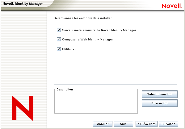 Sélection des composants à installer