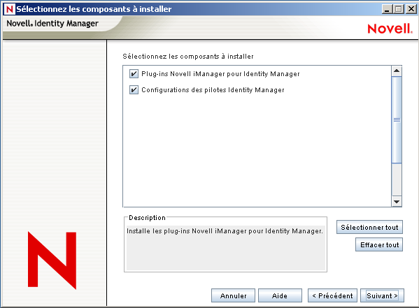 Première des deux pages Composants