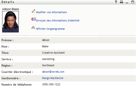 La page Détails du groupe relie les membres de ce dernier à leur profil.