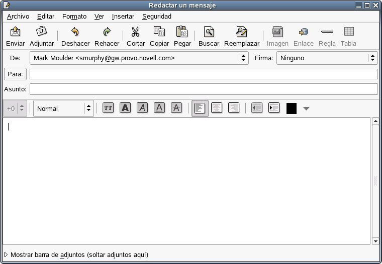 Mensaje de correo electrnico de Evolution