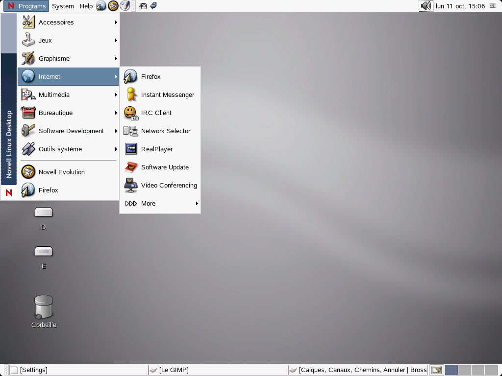Programmes de Novell Linux Desktop