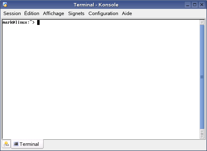 Comparaison de l'invite de commandes de Windows avec le terminal de Novell Linux Desktop